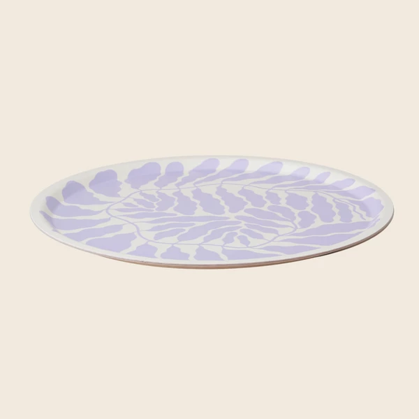 Wrap Lilac Leaves Round Tray 1 Wrap Lilac Leaves Round Tray