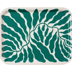 Wrap Green Tray Large Birch Wood Rectangle Leaves Green 7 Wrap Green Tray Large Birch Wood Rectangle Leaves Green