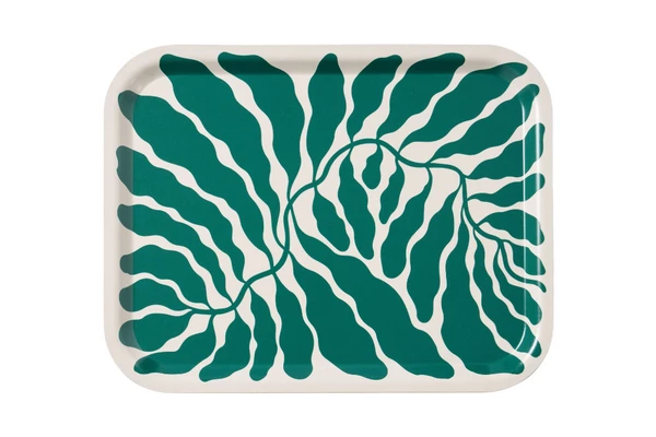 Wrap Green Tray Large Birch Wood Rectangle Leaves Green 4 Wrap Green Tray Large Birch Wood Rectangle Leaves Green