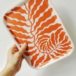Wrap Orange Leaves Small Rectangle Plywood Tray 5 Wrap Orange Leaves Small Rectangle Plywood Tray
