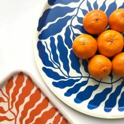 Wrap Orange Leaves Small Rectangle Plywood Tray