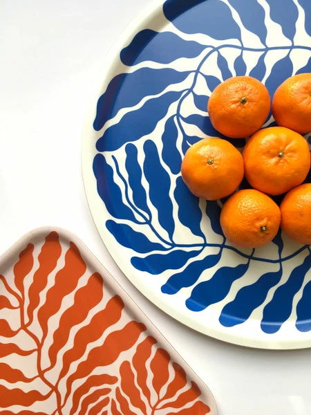 Wrap Orange Leaves Small Rectangle Plywood Tray 2 Wrap Orange Leaves Small Rectangle Plywood Tray