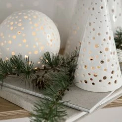 Kähler Nobili Ceramic Cone Tealight Holder 30cm White 6 Kähler Nobili Ceramic Cone Tealight Holder 30cm White