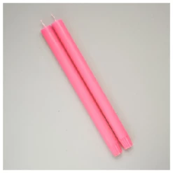 True Grace Fluo Pink Dinner Candle - Set of 2