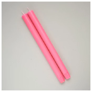 True Grace Fluo Pink Dinner Candle - Set of 2 1 True Grace Fluo Pink Dinner Candle - Set of 2