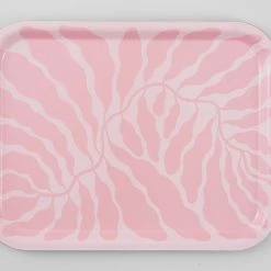 Wrap Leaves Medium Pink Plywood Tray