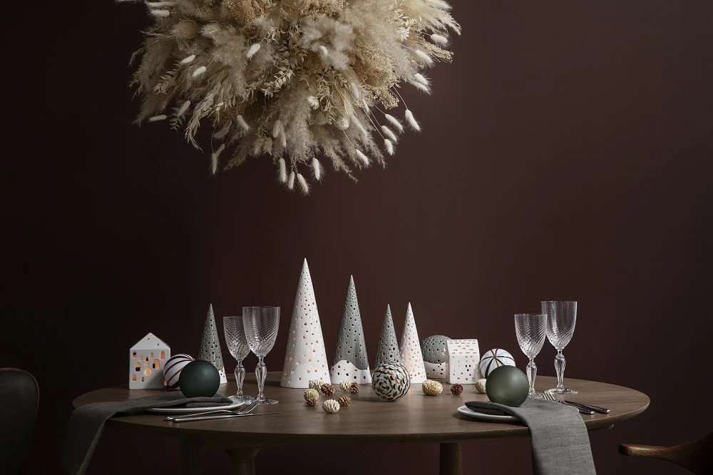 Kähler Nobili Ceramic Cone Tealight Holder 30cm Grey-Green 3 Kähler Nobili Ceramic Cone Tealight Holder 30cm Grey-Green