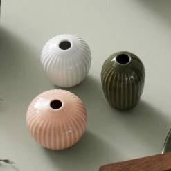 Kähler Set of 3 Assorted Miniature Hammershoi Vases