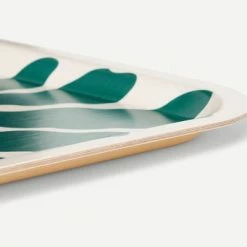 Wrap Green Tray Large Birch Wood Rectangle Leaves Green 6 Wrap Green Tray Large Birch Wood Rectangle Leaves Green