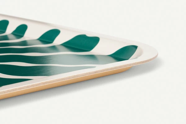 Wrap Green Tray Large Birch Wood Rectangle Leaves Green 3 Wrap Green Tray Large Birch Wood Rectangle Leaves Green