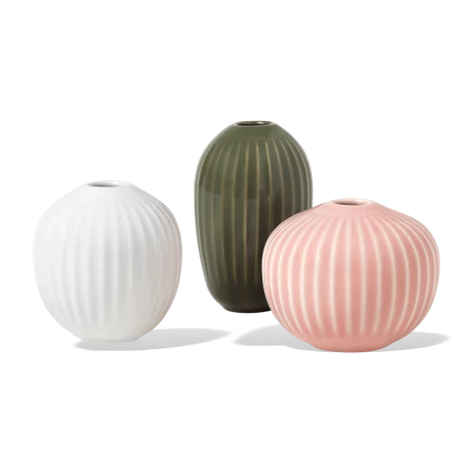 Kähler Hammershøi Miniature Vase White, Nude, Green Set of 3 1 Kähler Hammershøi Miniature Vase White, Nude, Green Set of 3