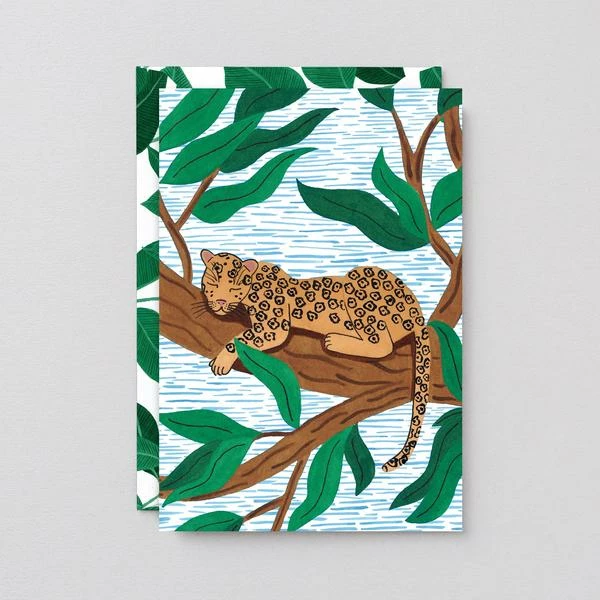 Wrap Leopard Greetings Card 1 Wrap Leopard Greetings Card