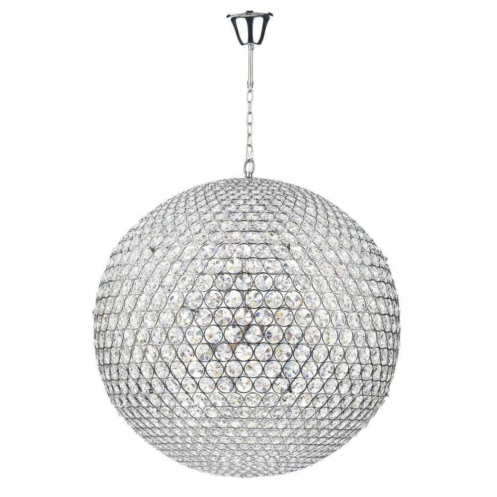 Där Lighting Polished Chrome Fiesta Pendant Light 1 Där Lighting Polished Chrome Fiesta Pendant Light