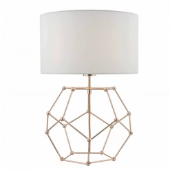 Där Lighting Coen Table Lamp In Copper With White Cotton Shade