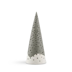 Kähler Nobili Ceramic Cone Tealight Holder 30cm Grey-Green