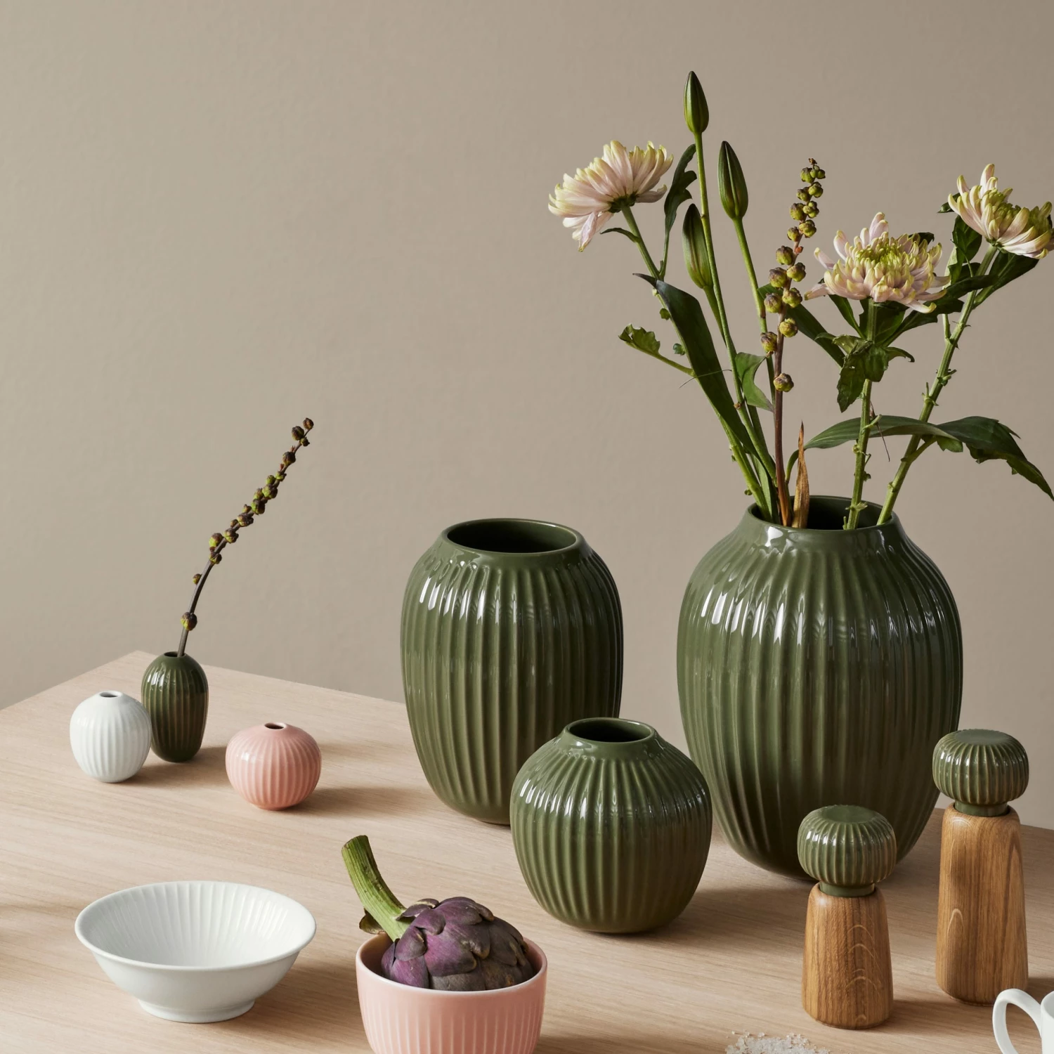 Kähler Set of 3 Assorted Miniature Hammershoi Vases 4 Kähler Set of 3 Assorted Miniature Hammershoi Vases