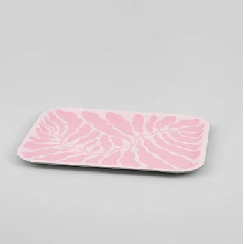 Wrap Leaves Medium Pink Plywood Tray 1 Wrap Leaves Medium Pink Plywood Tray