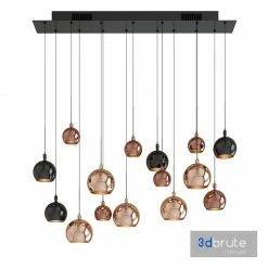Där Lighting Aurelia 15lt Bar Pendant Black Chrome & Copper/Bronze Glass 5 Där Lighting Aurelia 15lt Bar Pendant Black Chrome & Copper/Bronze Glass