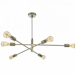 Där Lighting Antique Brass Alana 6lt Pendant Light