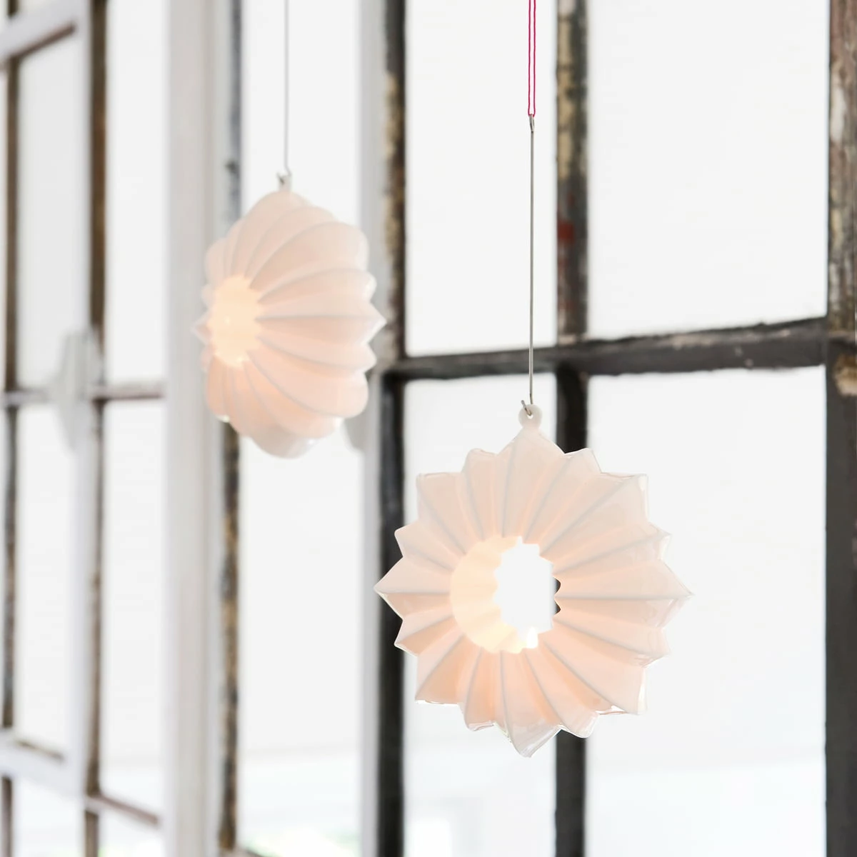 Kähler Hanging Porcelain Tea Light Holder - Stella 2 Kähler Hanging Porcelain Tea Light Holder - Stella