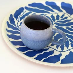 Wrap Blue Leaves Large Round Plywood Tray 7 Wrap Blue Leaves Large Round Plywood Tray