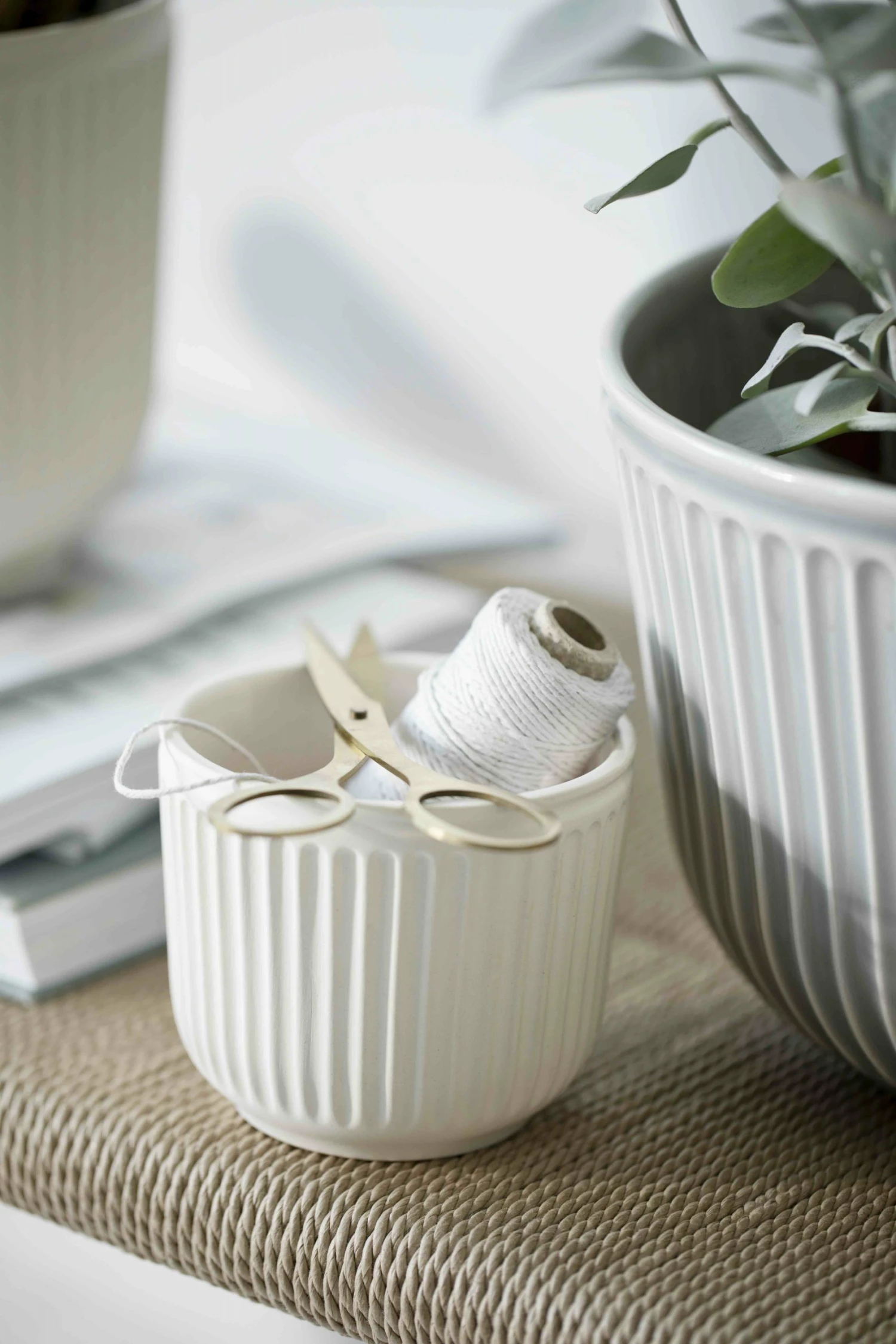 Kähler Small Unglazed Cream Hammershoi Flowerpot 2 Kähler Small Unglazed Cream Hammershoi Flowerpot