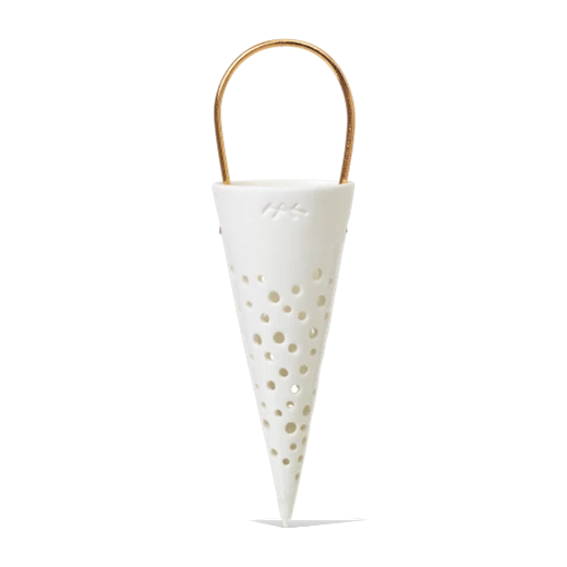 Kähler Nobili Ceramic Hanging Cone 18.5cm White 1 Kähler Nobili Ceramic Hanging Cone 18.5cm White
