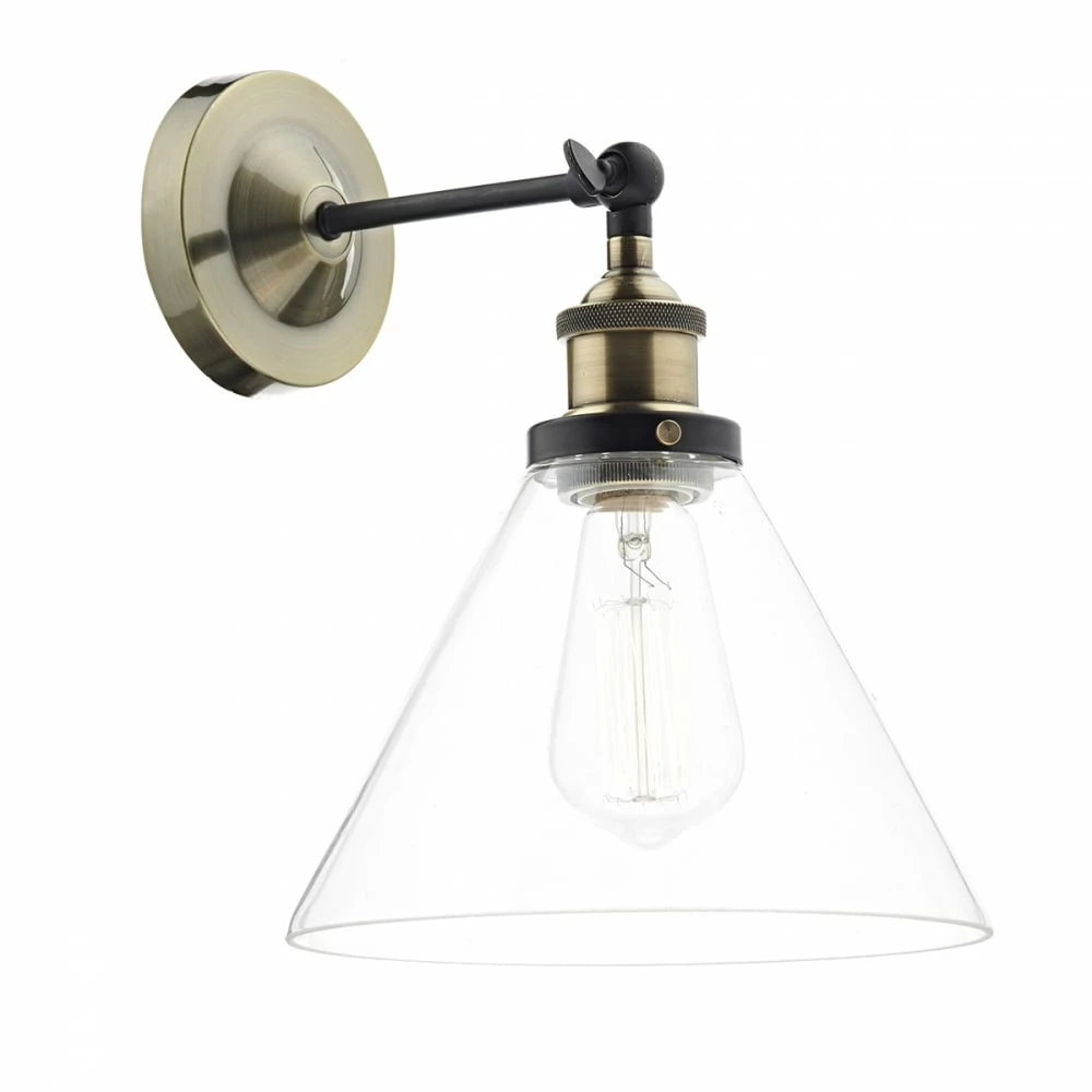 Där Lighting Brass Clear Ray Wall Light 1 Där Lighting Brass Clear Ray Wall Light