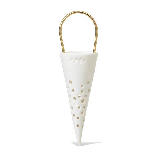 Kähler Nobili Ceramic Hanging Cone 15.5cm White 1 Kähler Nobili Ceramic Hanging Cone 15.5cm White