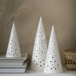 Kähler Nobili Ceramic Cone Tealight Holder 25.5cm White