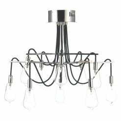 Där Lighting Polished Nickel Scroll 10 Ceiling Light