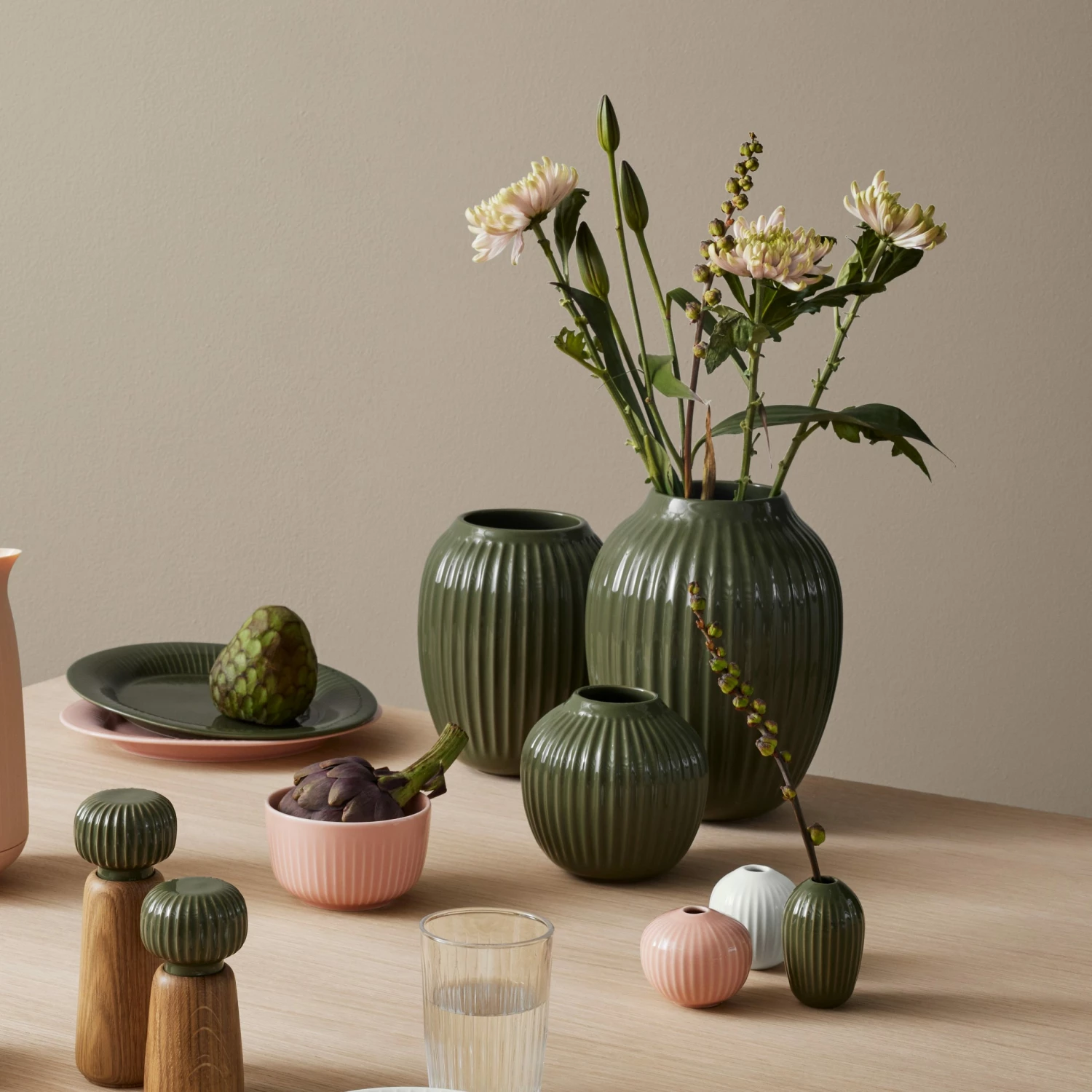 Kähler Set of 3 Assorted Miniature Hammershoi Vases 3 Kähler Set of 3 Assorted Miniature Hammershoi Vases