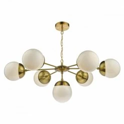 Där Lighting Brass White Bombazine 7 Pendant Light