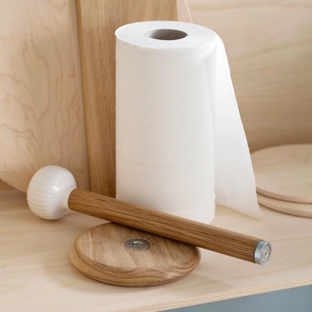 Kähler Oak/White Hammershoi Kitchen Roll Holder 3 Kähler Oak/White Hammershoi Kitchen Roll Holder