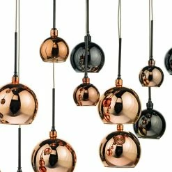 Där Lighting Aurelia 15lt Bar Pendant Black Chrome & Copper/Bronze Glass