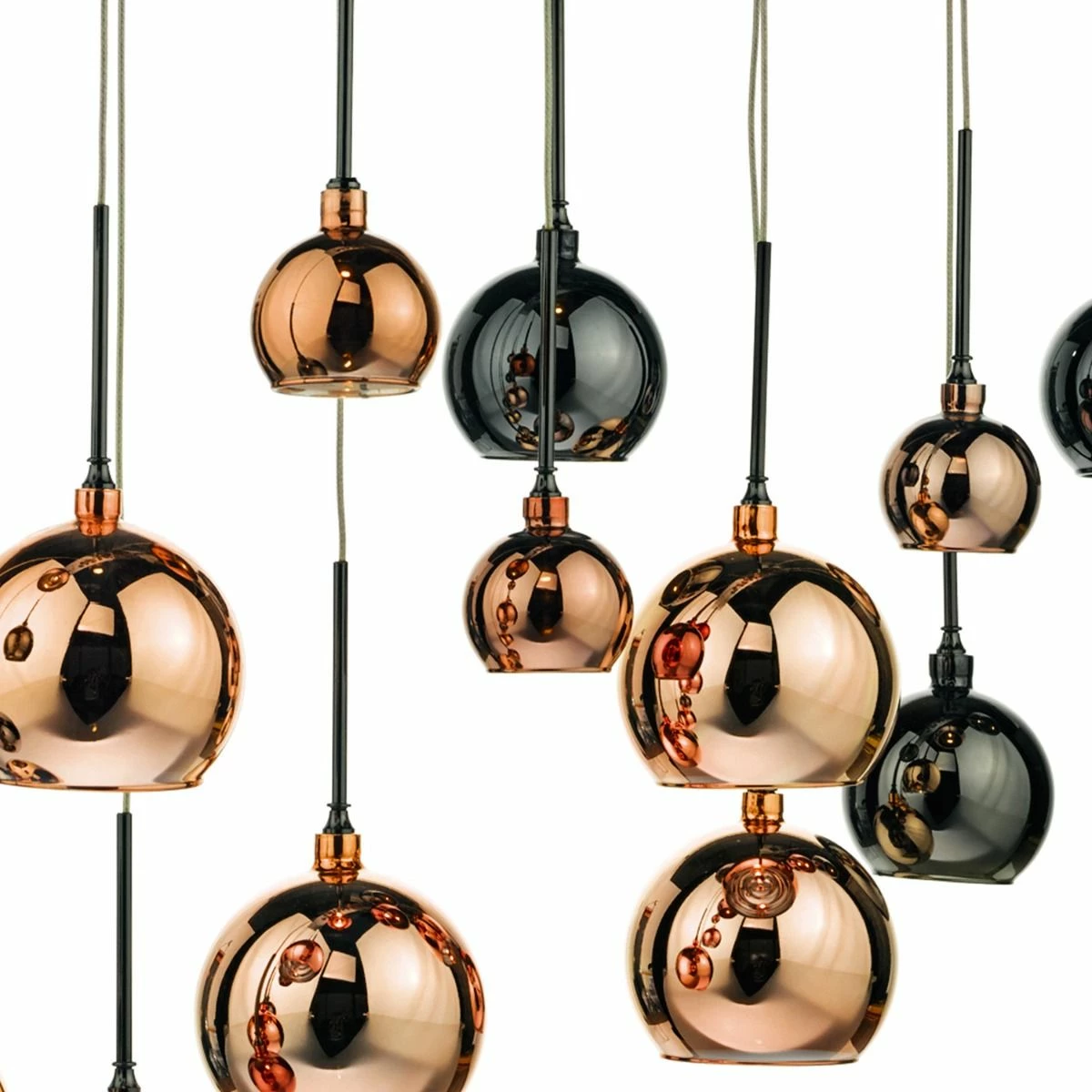 Där Lighting Aurelia 15lt Bar Pendant Black Chrome & Copper/Bronze Glass 2 Där Lighting Aurelia 15lt Bar Pendant Black Chrome & Copper/Bronze Glass