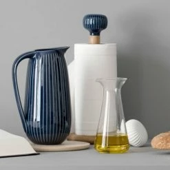 Kähler Oak/Indigo Blue Hammershoi Kitchen Roll Holder