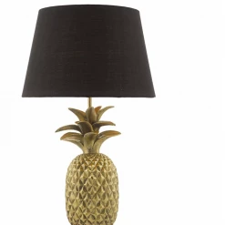 Där Lighting Gold C/W Black Cotton Shade Safa Table Lamp