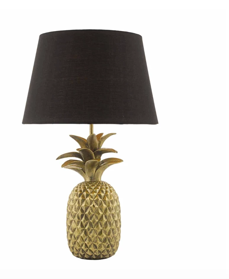 Där Lighting Gold C/W Black Cotton Shade Safa Table Lamp 1 Där Lighting Gold C/W Black Cotton Shade Safa Table Lamp